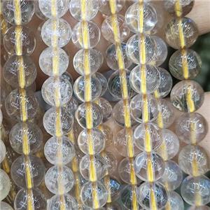round Gold Rutilated Quartz Beads, approx 12mm dia [GB13563-12MM]