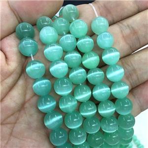 teal round Cats Eye Stone Beads, approx 4mm dia [GB13573-4MM]