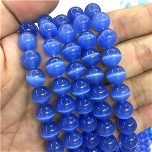 skyblue round Cats Eye Stone Beads, approx 12mm dia [GB13579-12MM]