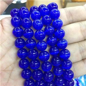 royalblue round Cats Eye Stone Beads, approx 12mm dia [GB13581-12MM]