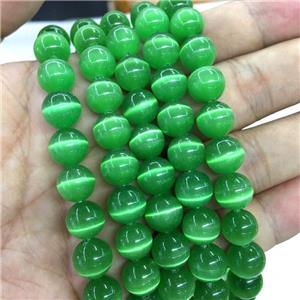 round Cats Eye Stone Beads, spring.green, approx 8mm dia [GB13585-8MM]