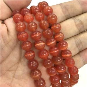 red round Cats Eye Stone Beads, approx 12mm dia [GB13589-12MM]