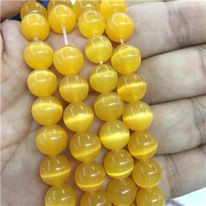 ambergold round Cats Eye Stone Beads, approx 6mm dia [GB13595-6MM]