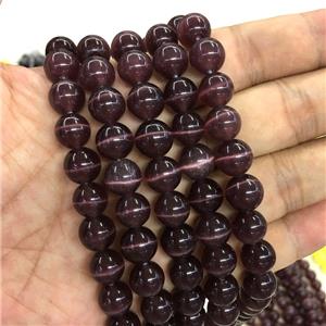 darkpurple round Cats Eye Stone Beads, approx 12mm dia [GB13598-12MM]