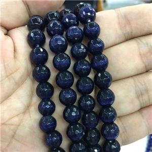 darkblue Cat Eye Stone Beads, faceted round, approx 10mm dia [GB13612]