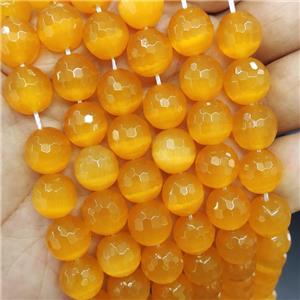 ambergold Cat Eye Stone Beads, faceted round, approx 10mm dia [GB13614]