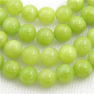 olive Mashan Jade Beads, round, approx 4mm dia [GB13631-4MM]