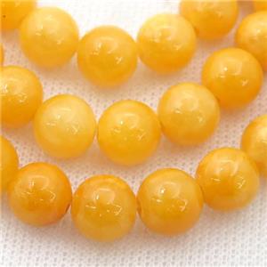 orange Mashan Jade Beads, round, approx 4mm dia [GB13634-4MM]