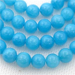 blue Mashan Jade Beads, round, approx 10mm dia [GB13635-10MM]