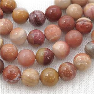 red Wooden Petrified Jasper Beads, round, approx 10mm dia [GB13640-10MM]