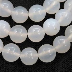 white Agate Beads, round, approx 4mm dia [GB13646-4MM]
