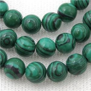 green synthetic Malachite Beads, round, approx 8mm dia [GB13660-8MM]
