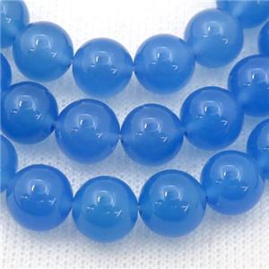 blue Agate Beads, round, dye, approx 10mm dia [GB13662-10MM]