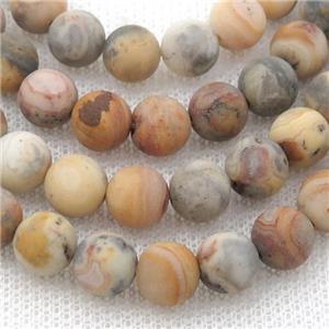 round yellow Crazy Agate Beads, matte, approx 10mm dia [GB13704-10MM]