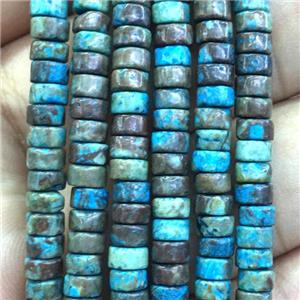 blue flower Agate heishi beads, dye, approx 2x4mm [GB13737]
