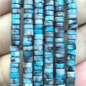 blue flower Jade heishi beads, dye, approx 2x4mm [GB13739]