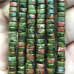 green Unakite heishi beads, approx 2x4mm [GB13742]