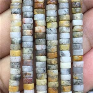 yellow Crazy Agate heishi beads, approx 2x4mm [GB13752]