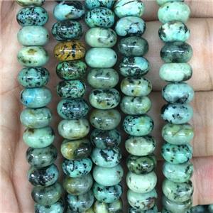 green African Turquoise rondelle beads, approx 5x8mm [GB13755]