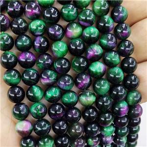 round Tiger eye beads, multicolor, approx 8mm dia [GB13758-8MM]