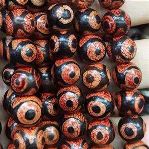 round Tibetan Agate Beads, eye, red, approx 10mm dia [GB13771]