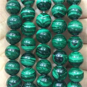 natural Malachite Beads, round, green, approx 10mm dia [GB13774]