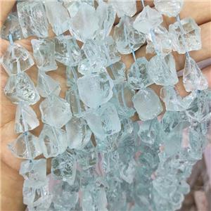 Green Glass Beads Freeform Rough, approx 10-18mm [GB13779]