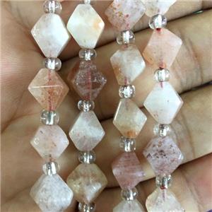 Strawberry Quartz bicone beads, approx 10mm [GB13784]
