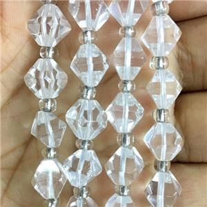 Clear Quartz bicone beads, approx 10mm [GB13791]