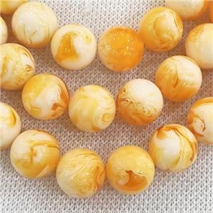 round Resin Beads, golden, approx 4mm dia [GB13801-4MM]