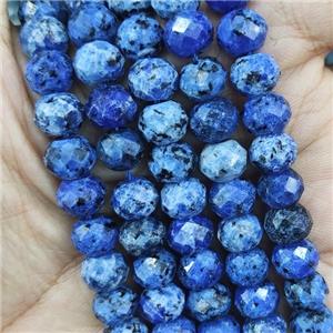 Natural Kiwi Jasper Beads Faceted Rondelle Blue Treated, approx 6-8mm [GB13806]