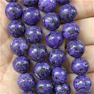 round Marble Beads, purple dye, approx 8mm dia [GB13821-8MM]