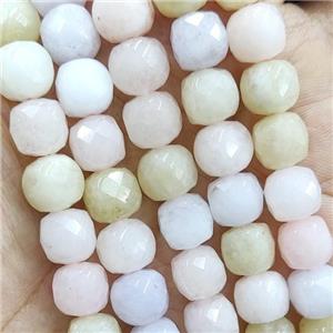 Morganite cube beads, faceted, approx 9-10mm [GB13832-10MM]