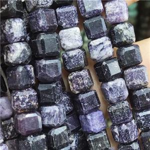 purple Charoite cube beads, faceted, approx 6mm [GB13834]