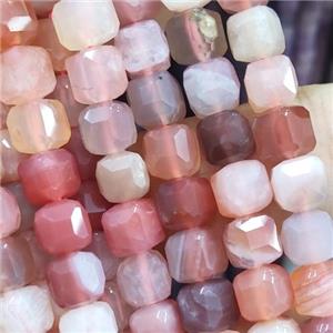 red botswana Agate Beads, faceted cube, approx 6mm [GB13837]