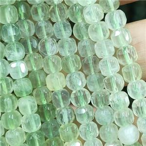 green Prehnite cube beads, faceted, approx 4mm [GB13844-4MM]