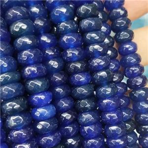 darkblue Jade beads, faceted rondelle, approx 6x10mm [GB13877]