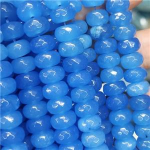 blue Jade beads, faceted rondelle, approx 6x10mm [GB13878]