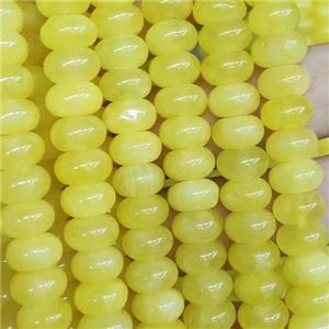 yellow Jade rondelle beads, approx 6x10mm [GB13885]