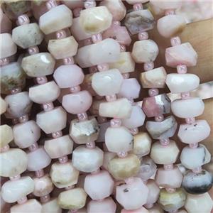 Pink Opal Beads, faceted rondelle, approx 8mm [GB13891]