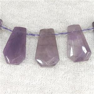 Amethyst teardrop beads, top-drilled, approx 12-27mm [GB13915]