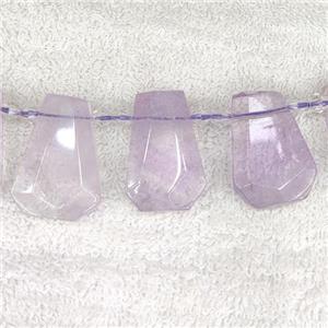 Amethyst teardrop beads, top-drilled, approx 12-27mm [GB13924]