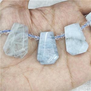 Aquamarine teardrop beads, top-drilled, approx 12-27mm [GB13931]