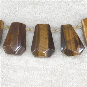 yellow Tiger eye beads, teardrop, top-drilled, approx 12-27mm [GB13932]