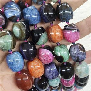 Agate Druzy barrel beads, mix color, approx 18mm [GB13960]