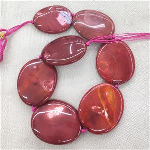 red Veins Agate slice Beads, freeform, approx 35-50mm [GB13966]