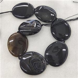 black Veins Agate slice Beads, freeform, approx 35-50mm [GB13970]