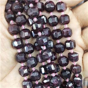 Garnet Beads, faceted cube, approx 8-9mm [GB13979]