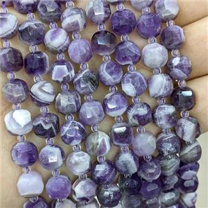 Dogtooth Amethyst Beads, faceted cube, approx 8-9mm [GB13990]
