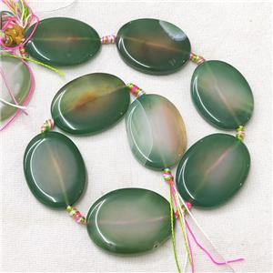 natural Agate Oval Beads, green dye, approx 28-38mm [GB14012]